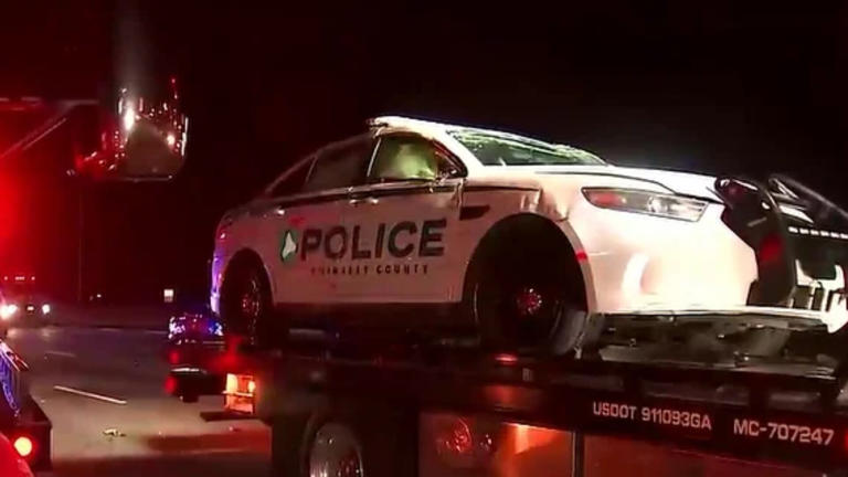 Gwinnett County police cruiser involved in crash on I-85
