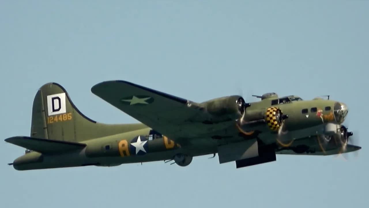 Europe's last flying B-17 bomber takes to the skies - watch the Sally B ...