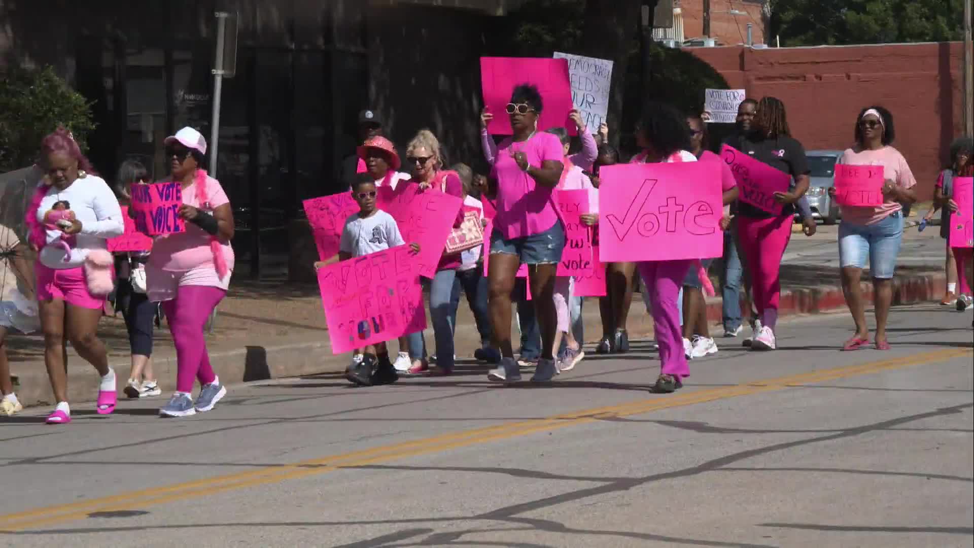Wichita Falls voters wear pink for breast cancer awareness