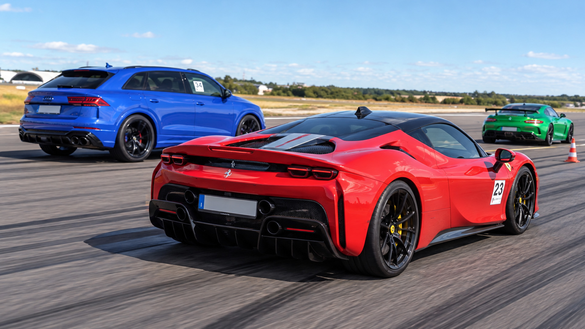 Audi RS Q8 and Ferrari SF90 Stradale in a drag race