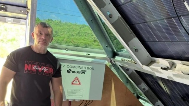 DIY builder shows wiring inside 40-panel solar pyramid, and commenters ...