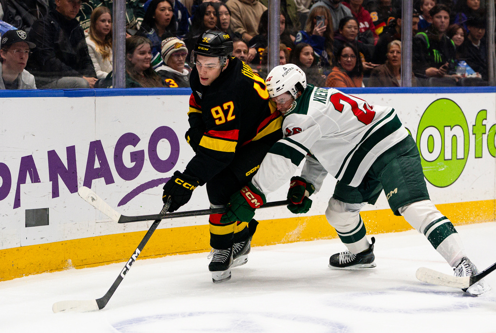 Quinn Hughes has a goal and an assist in his Vancouver return in Wild's ...