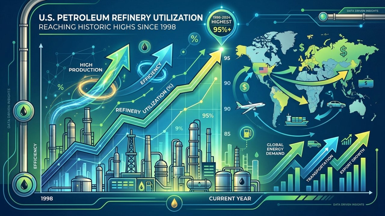 US refineries hit highest utilization rates since 1998 amid global demand