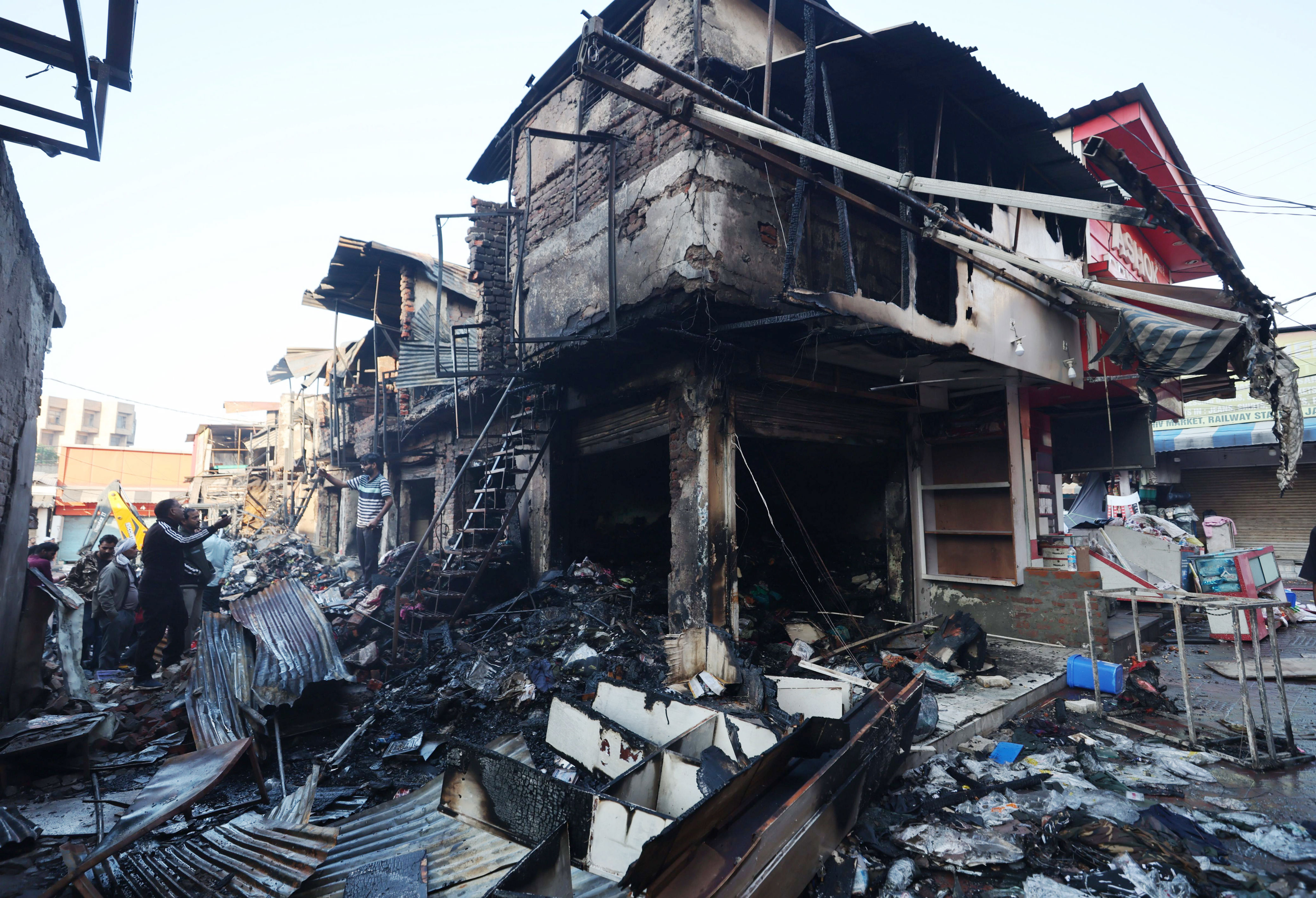 Massive fire ravages market near Jammu railway station, around 40 shops ...