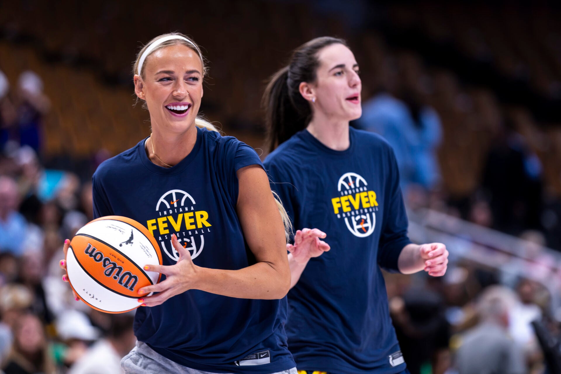Sophie Cunningham attending Game 5 of 2026 WNBA Finals with Caitlin ...