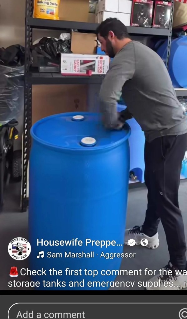 A UK prepper wants 150 days of water, but commenters prefer 5-liter bottles