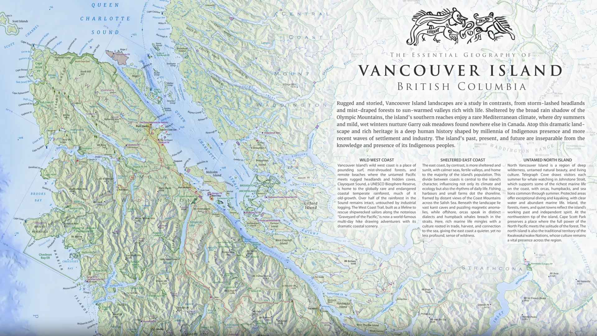 Cartography of coastal Cascadia: Vancouver Island