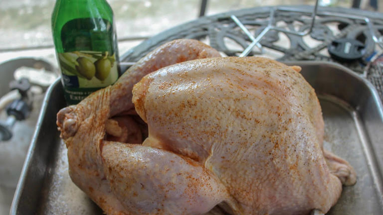 The unfried turkey cooked in an oil-less fryer comes out tender and ...