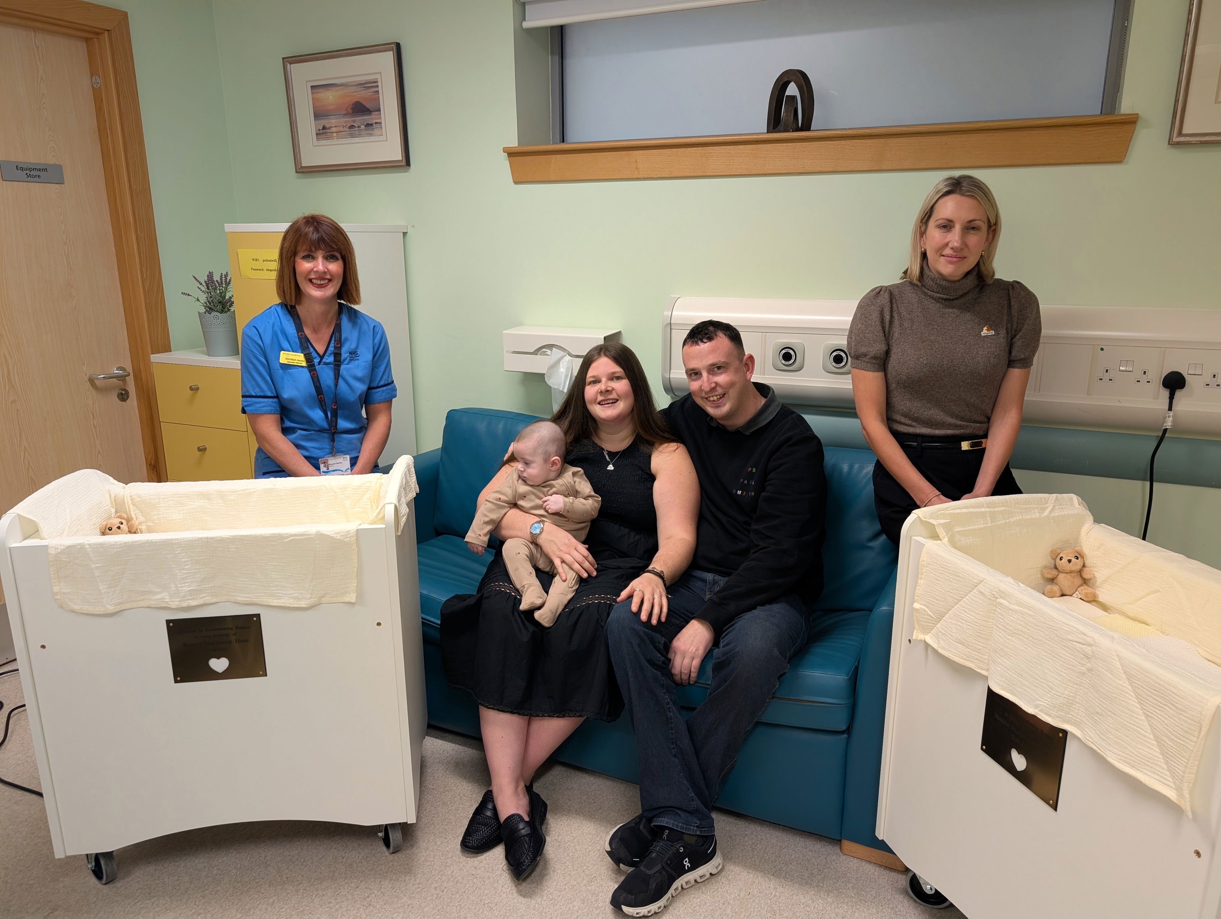Couple donate cooling cots to Glasgow hospital in memory of baby son