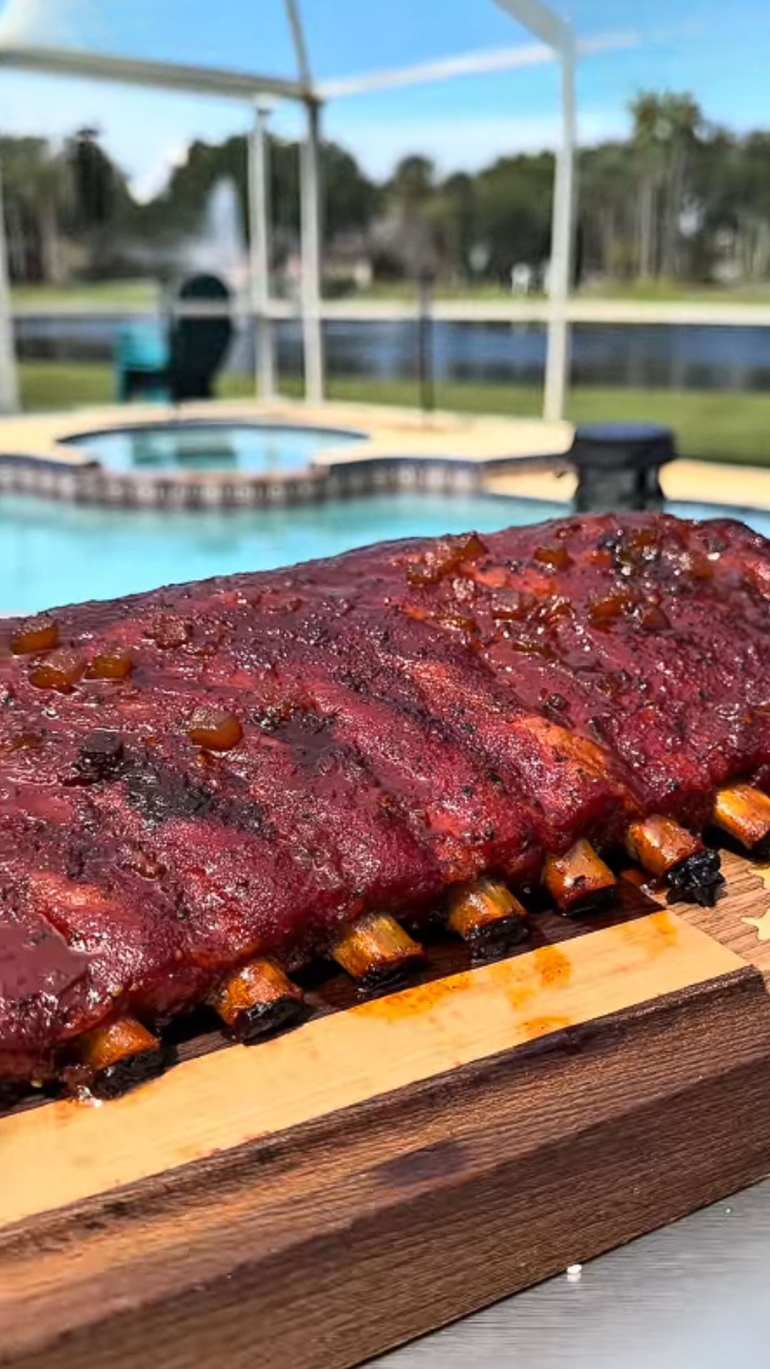 Caramel apple bacon ribs with sweet and smoky flavor