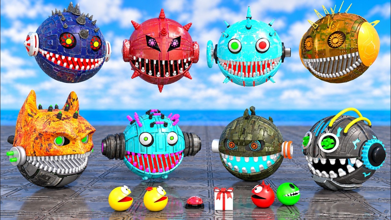 Pacman & the AI robot team | The useless button & infinite gift box