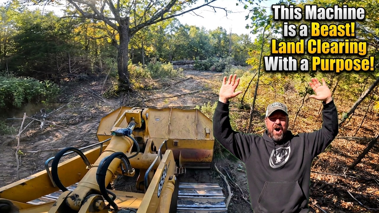 John Deere 655C land clearing to expand our farm