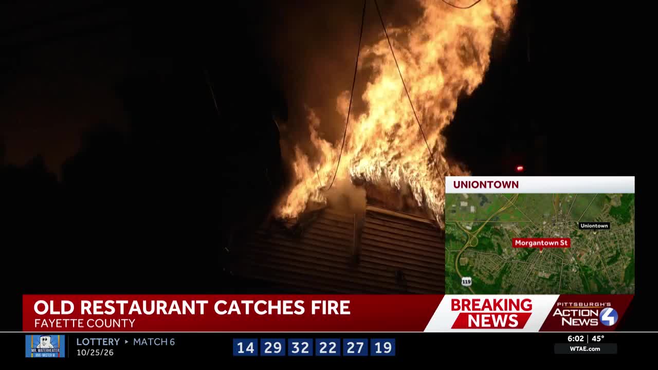 Old restaurant catches fire