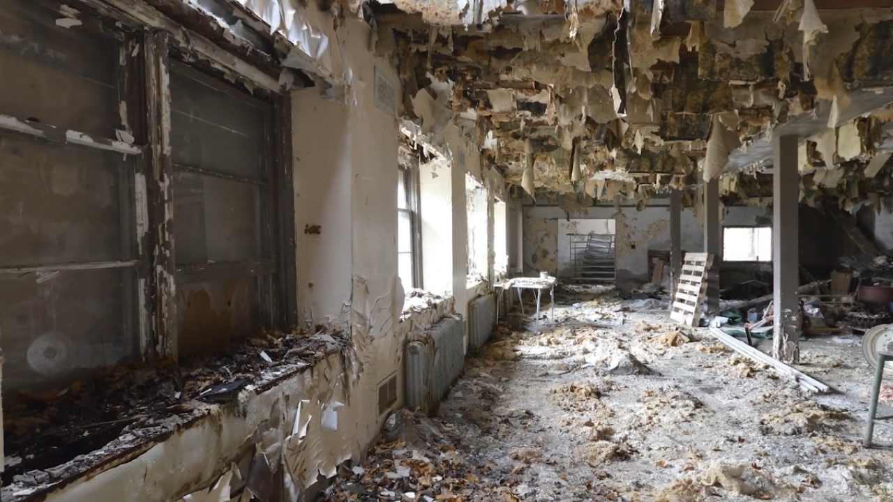 Exploring the endless hallways of an abandoned building