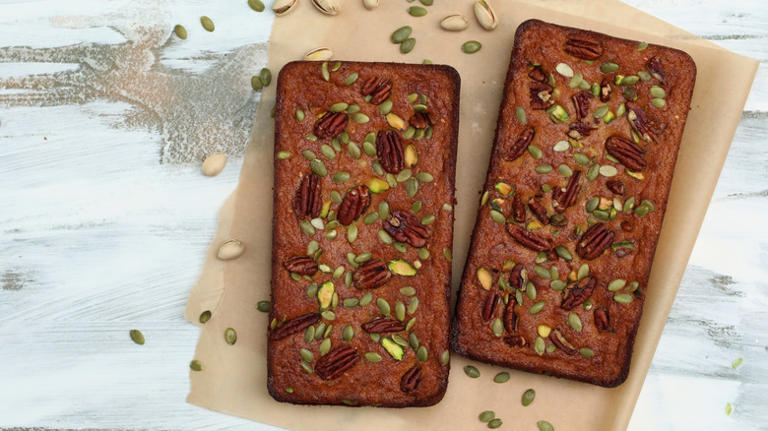 Easy pumpkin spice banana bread starts with one boxed mix