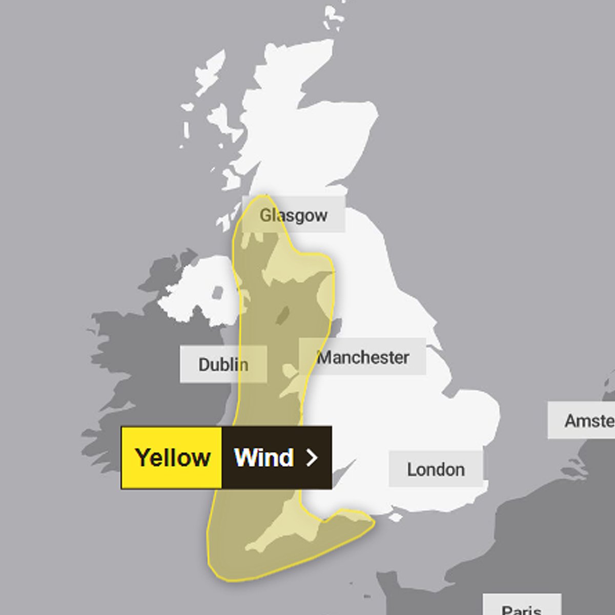 Map shows areas affected by new ‘danger to life’ weather warning days ...