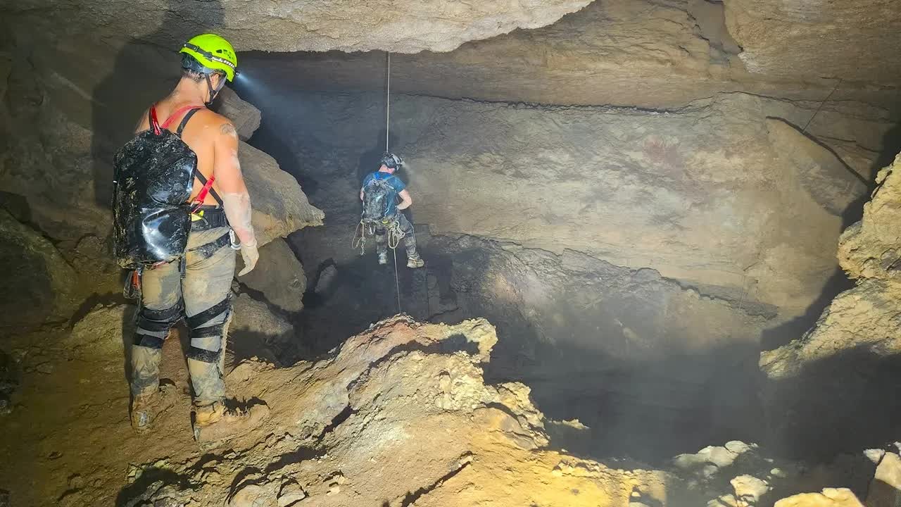 First camera footage inside unmapped section of one of the deepest caves