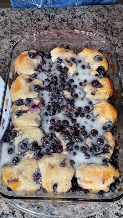 Easy blueberry dessert using store-bought biscuits