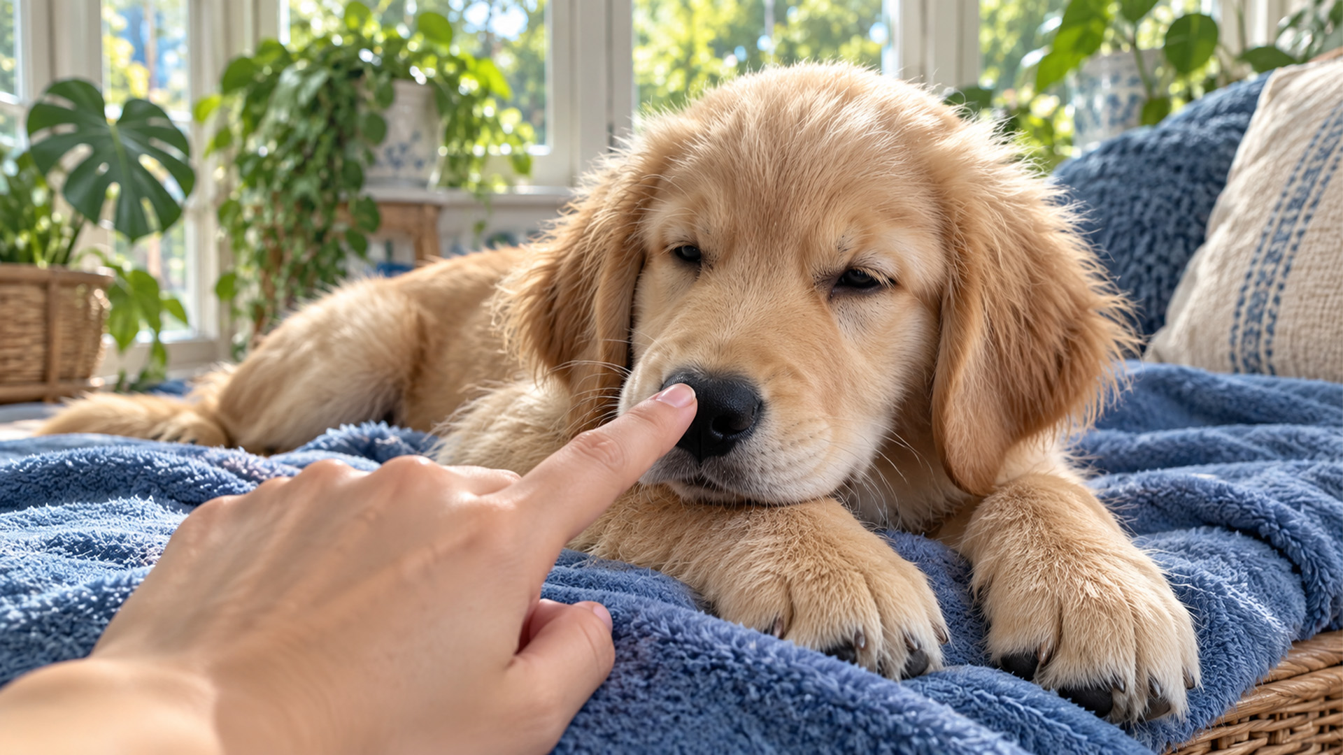 Dog just wants to sleep without getting booped
