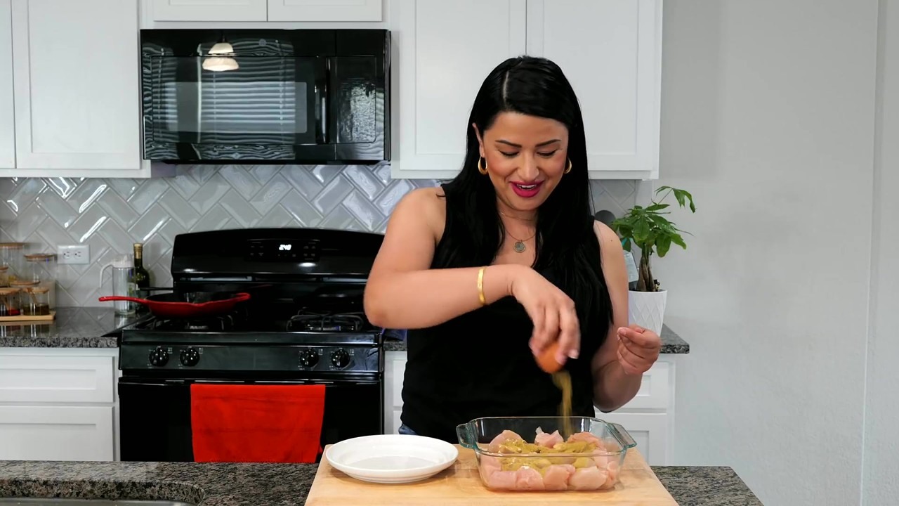Crispy garlic chicken bites with hatch chili powder