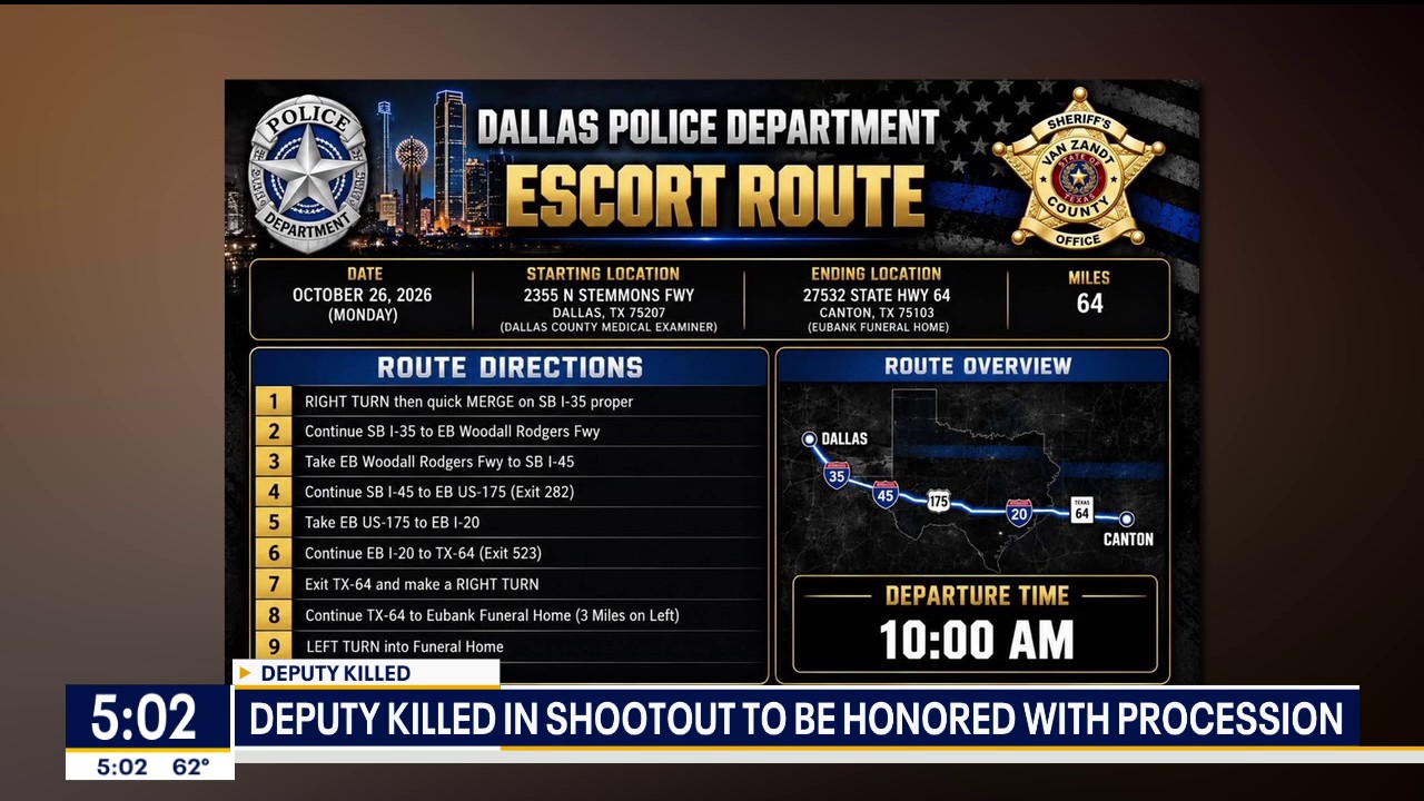 Deputy killed in shootout to be honored with procession