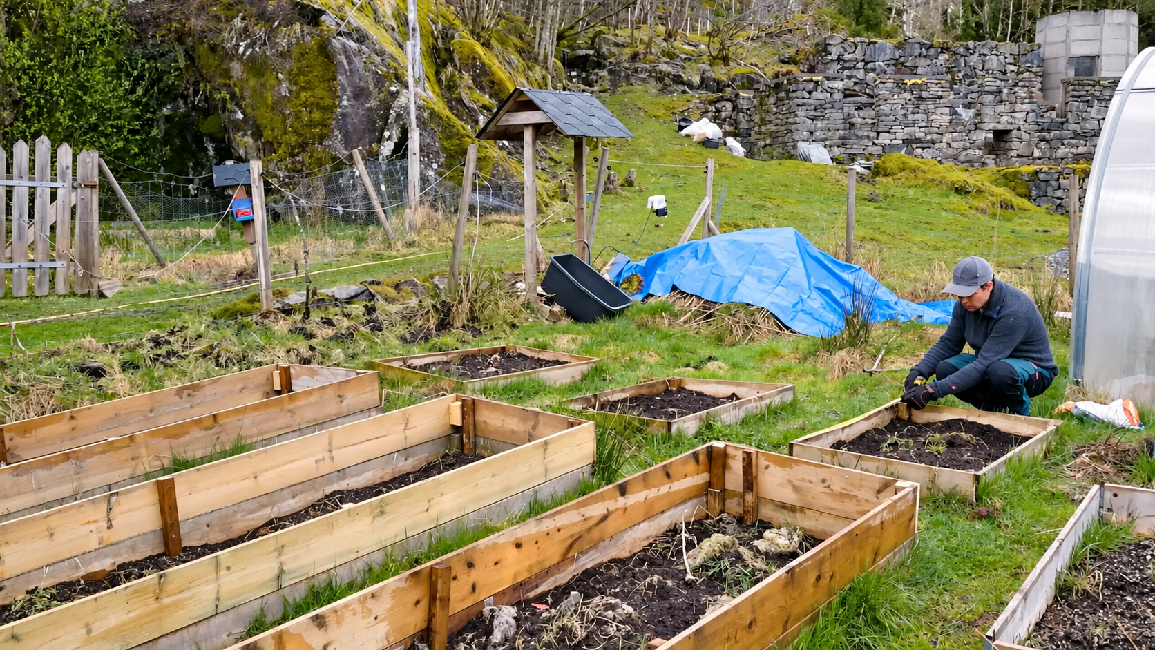From building garden beds to welcoming twin lambs on our farm