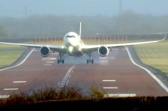 Dramatic moment Jet2 plane veers off UK airport runway during Storm Boelo