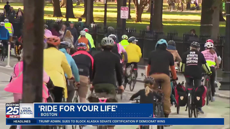 'Ride for your life' brings cyclists to Boston Common for safer streets