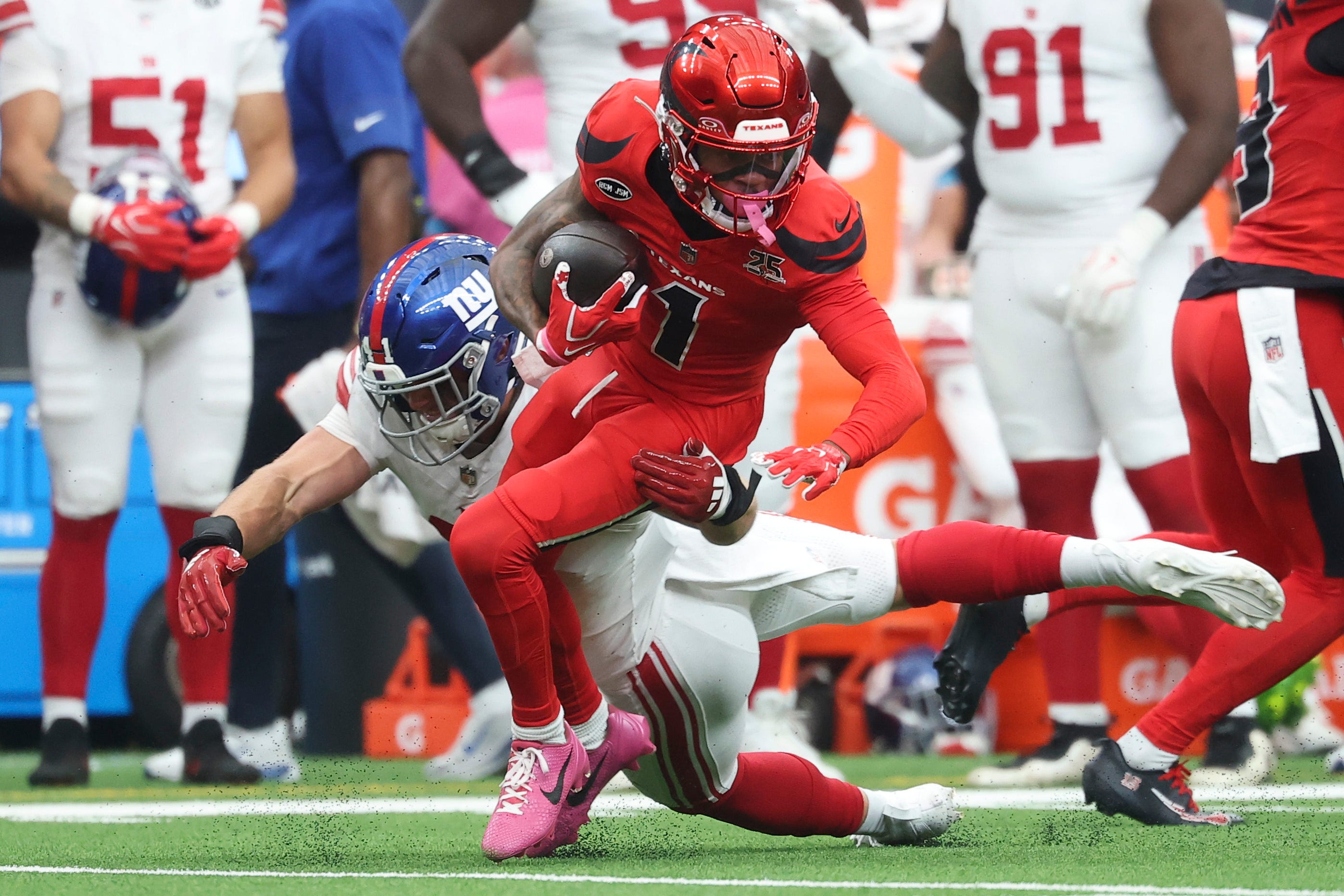 Everything Texans WR Tank Dell said following 27-21 loss to New York Giants