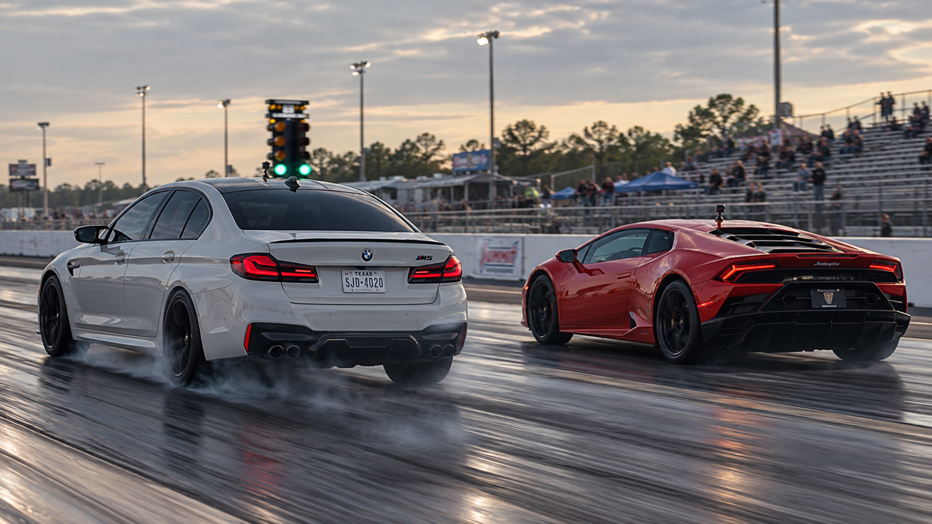 Modified BMW M5 stays with Lamborghini Huracán