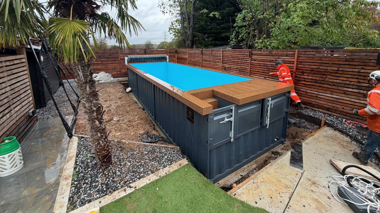 A complete luxury swimming pool delivered to your backyard — no months ...