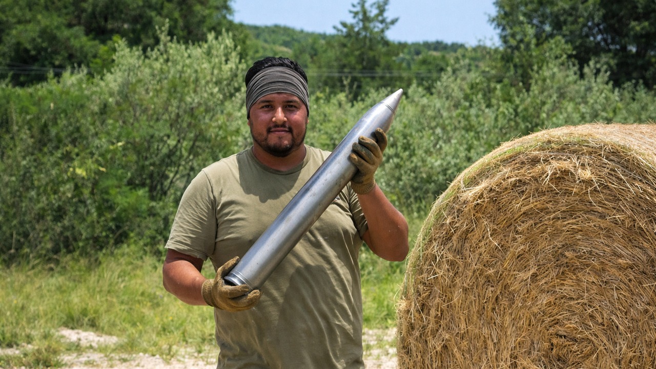 A mechanical whip hits a bulletproof coffin with a sledgehammer