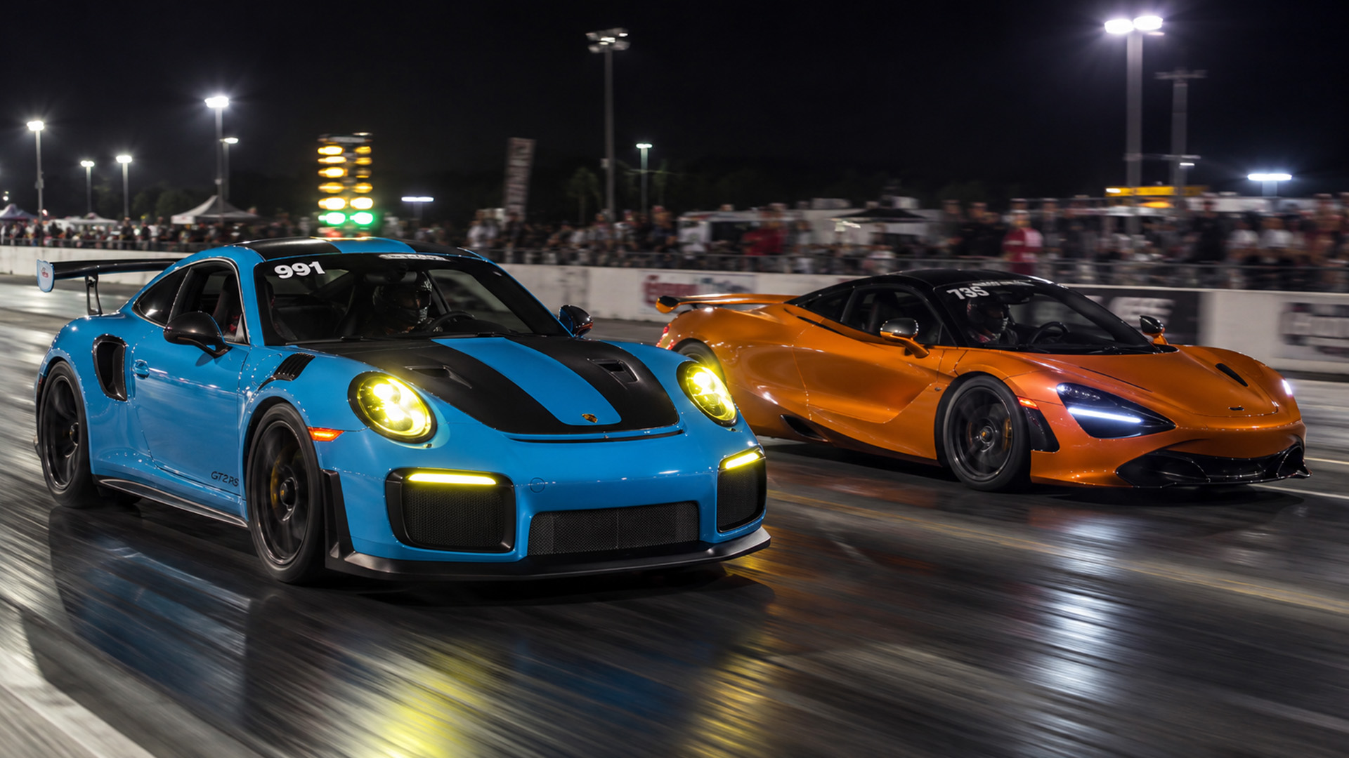 800HP Porsche GT2 RS battles McLaren 720S drag race