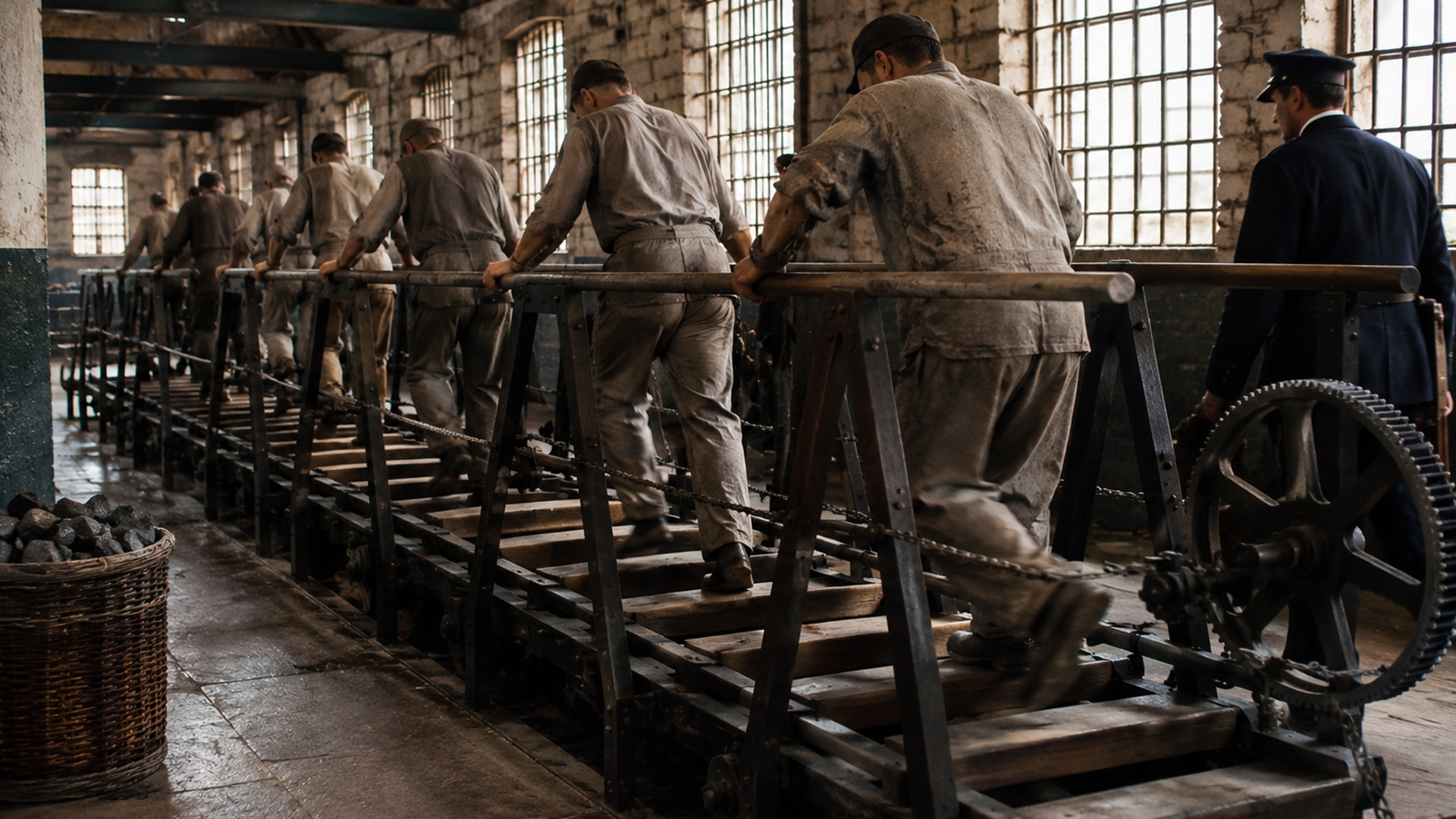 The history of treadmill punishment in 19th-century prisons