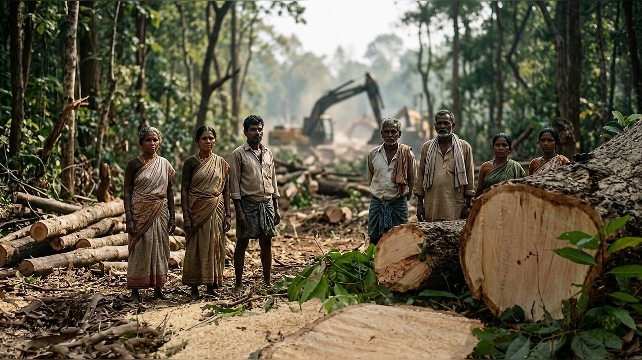 Shiv Sena protests against tree felling for Torrent Power project in Karjat