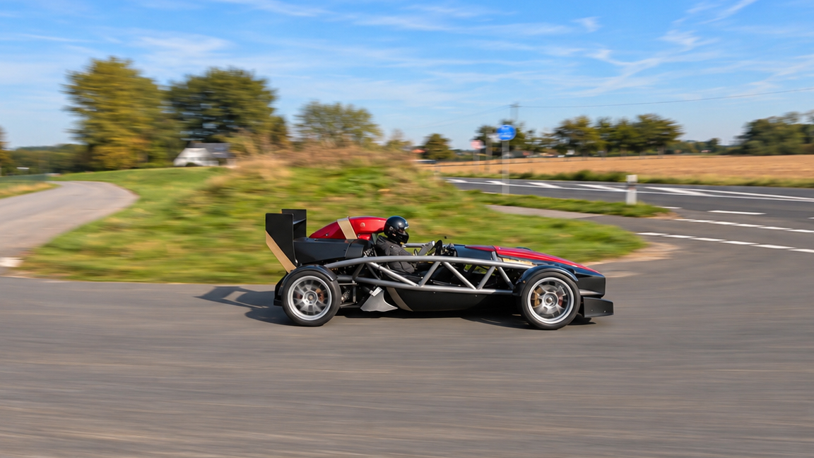 Ariel Atom 4 full throttle acceleration on the unlimited autobahn