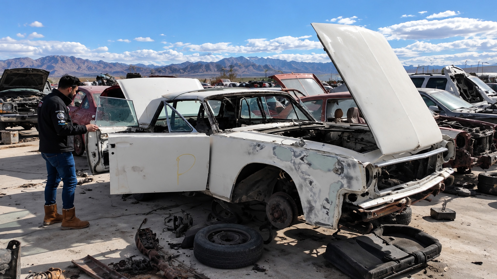 What classic cars are hiding in this Nevada junkyard?