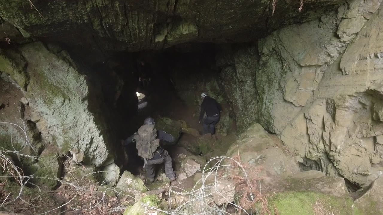 Lower water levels expose old tunnels inside an abandoned mine