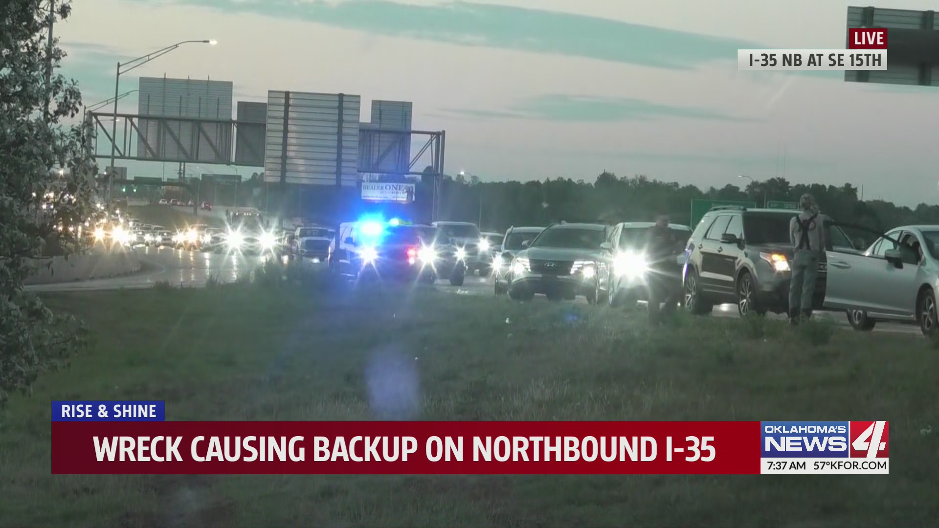 Crash slows traffic northbound on I-35
