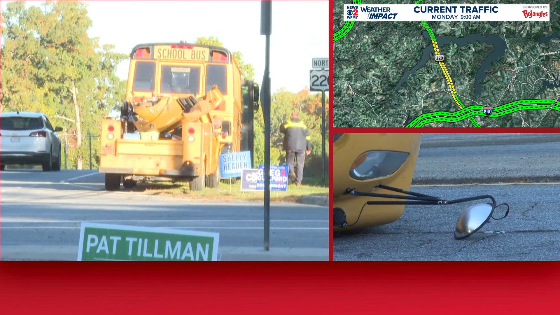 4 injured in school bus crash on Battleground Avenue