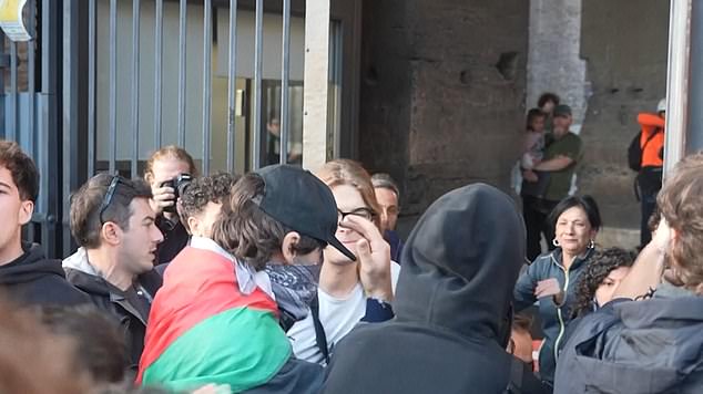 Protesters with Palestinian flags storm Rome's Colosseum