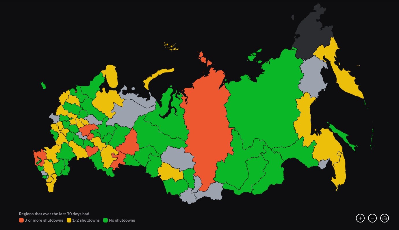 Map shows scale of Russia's growing internet crackdown