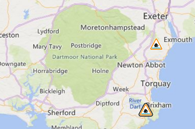 Devon flood alerts amid Met Office yellow weather warning