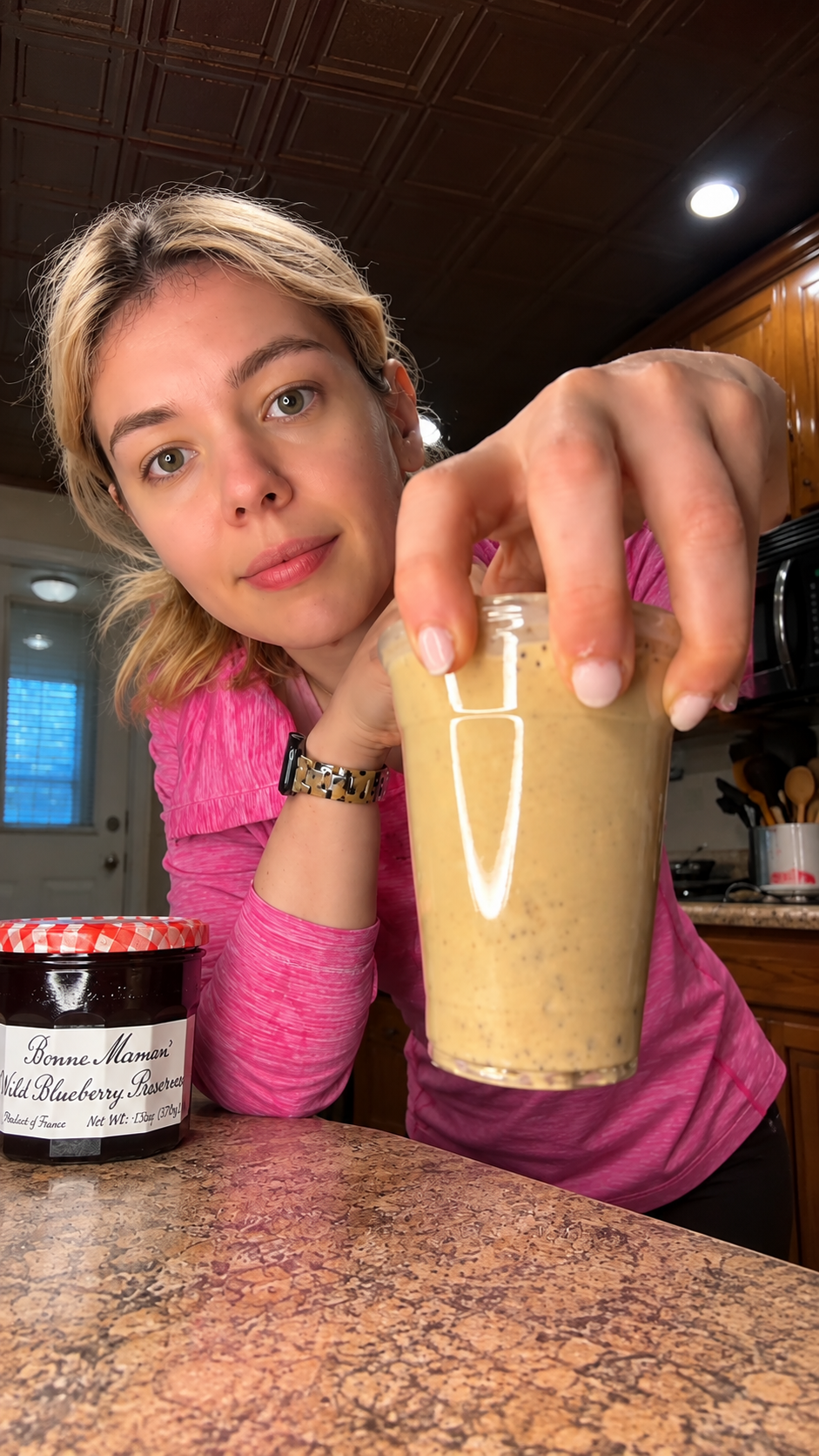 Berry iced latte