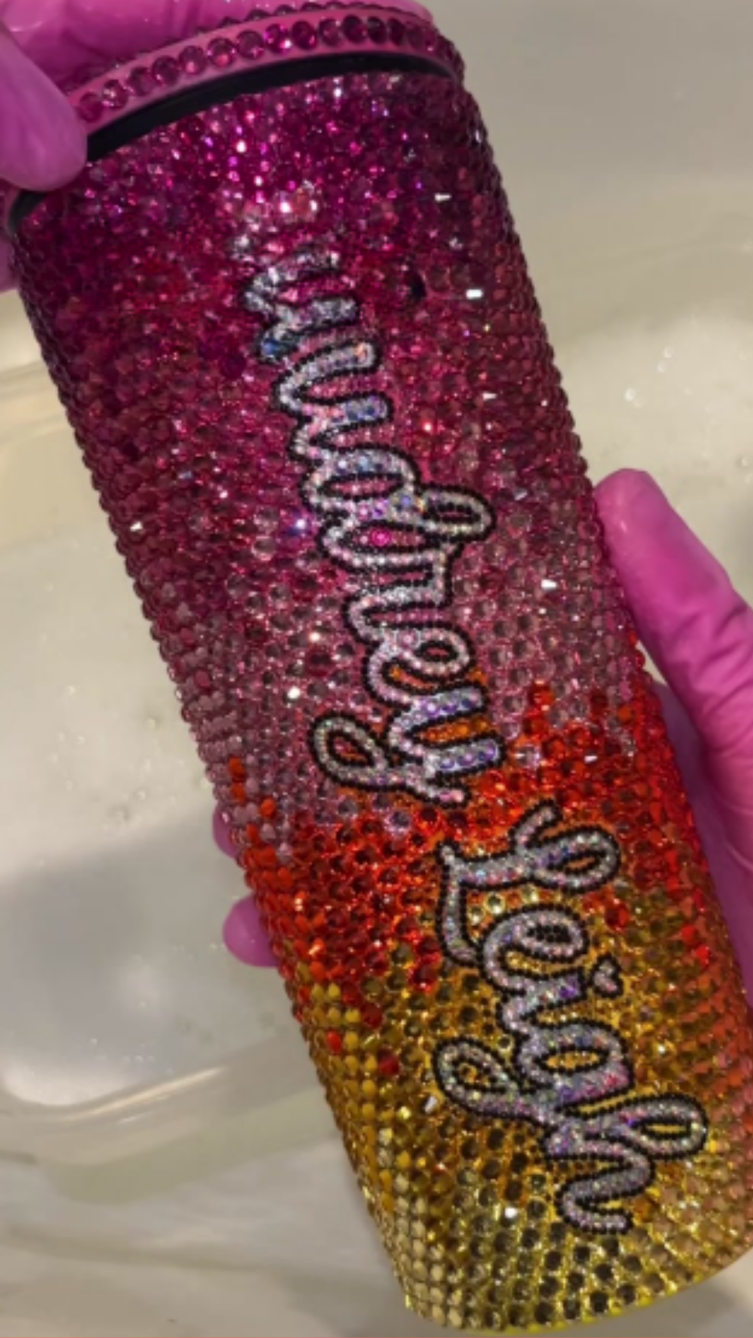 Handmade sunset theme tumbler with beautiful artistic details
