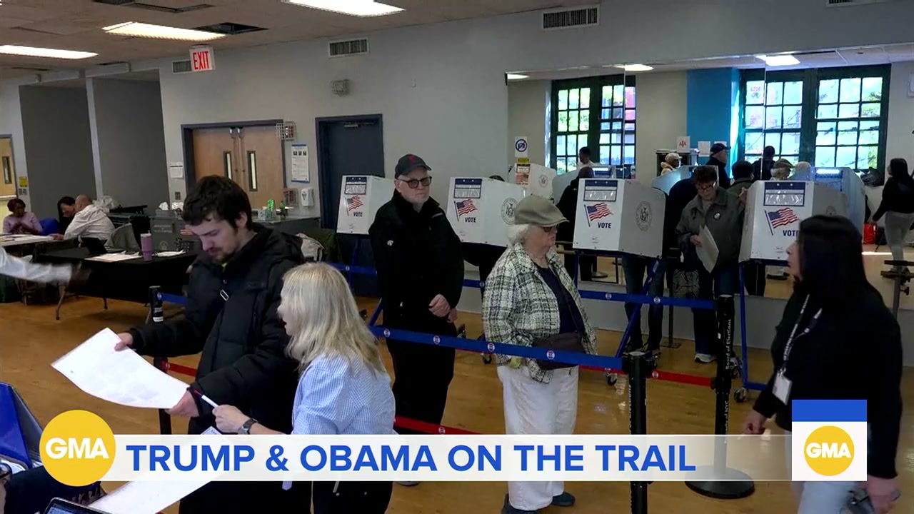 Obama, Trump rally in battleground state Michigan