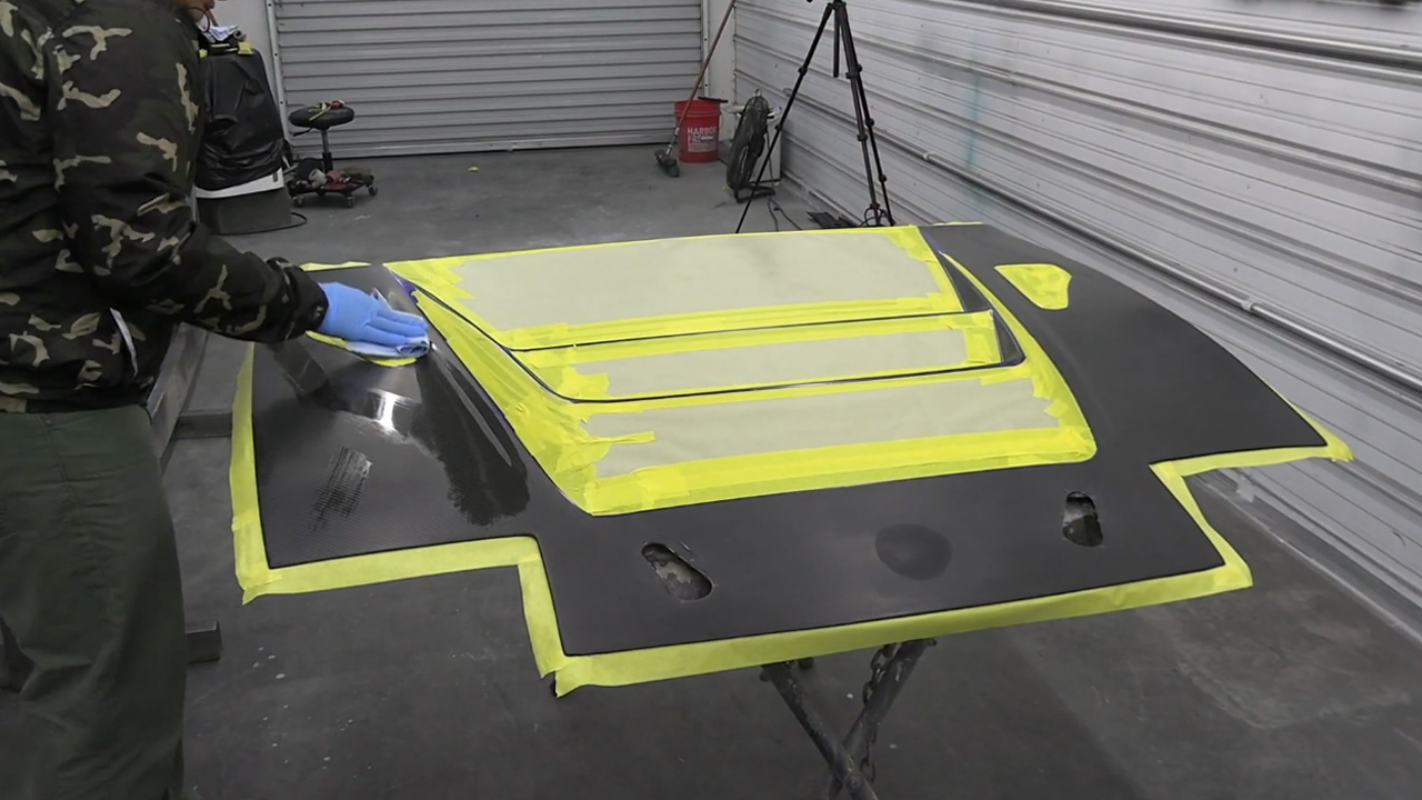 Custom paint transforms a raw carbon fiber hood completely