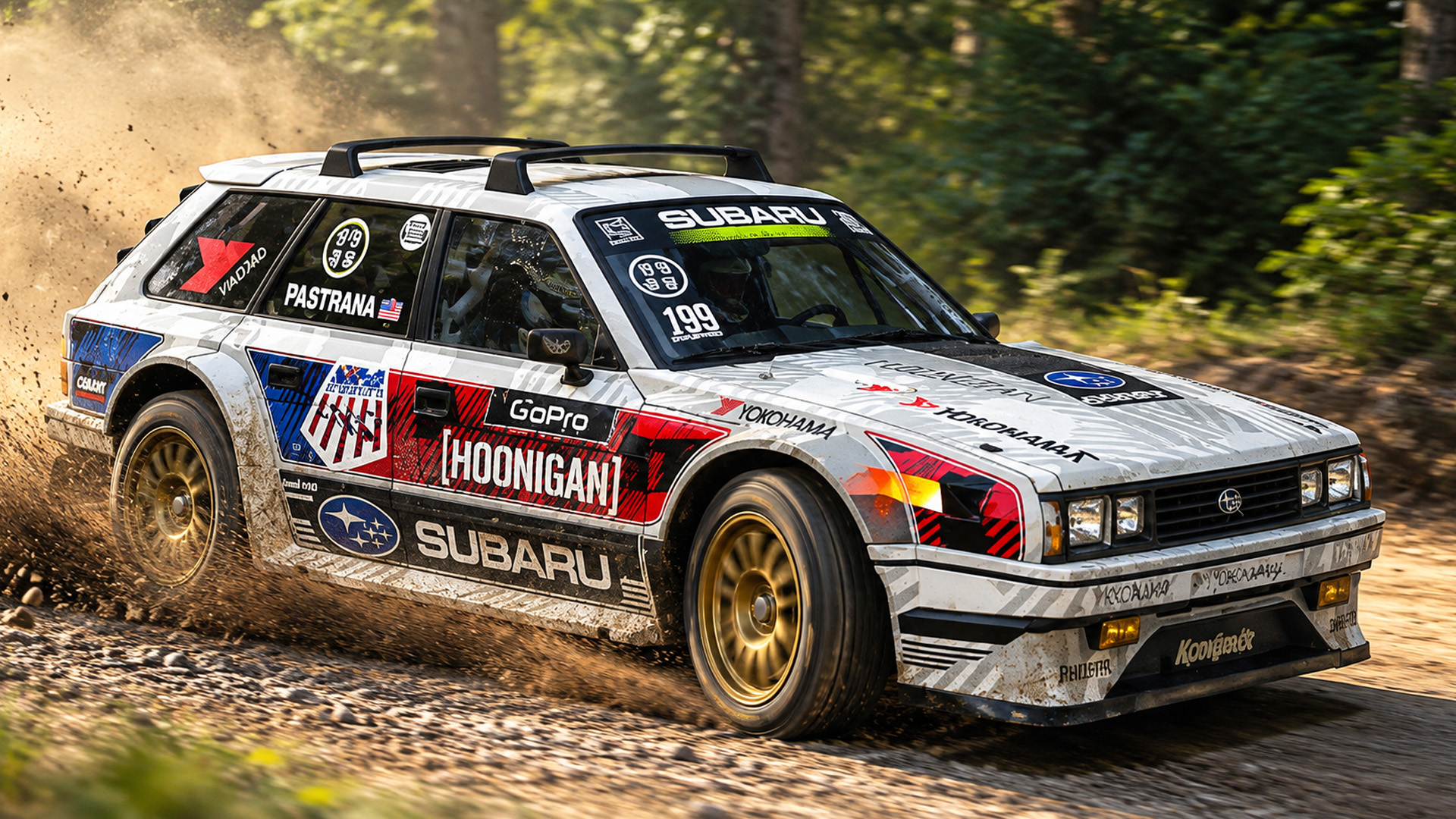 862HP Subaru Family Huckster GL wagon performing drifts and donuts