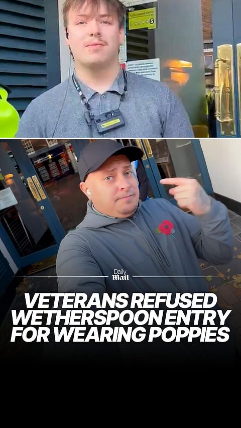 Veterans refused entry to Wetherspoon pub for wearing poppies