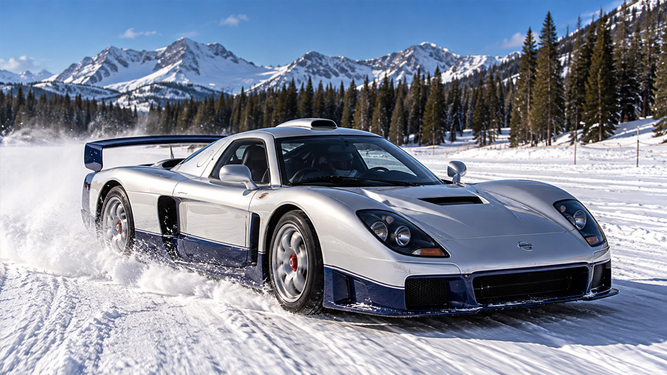 This rare Maserati MC12 goes for an incredible snowy joyride